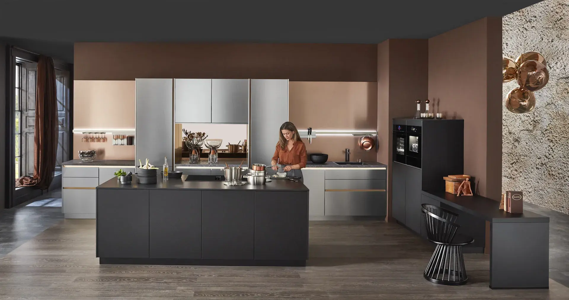 NOBILIA Senso Modern Mocha Model 2 mit Bosch Geräten 